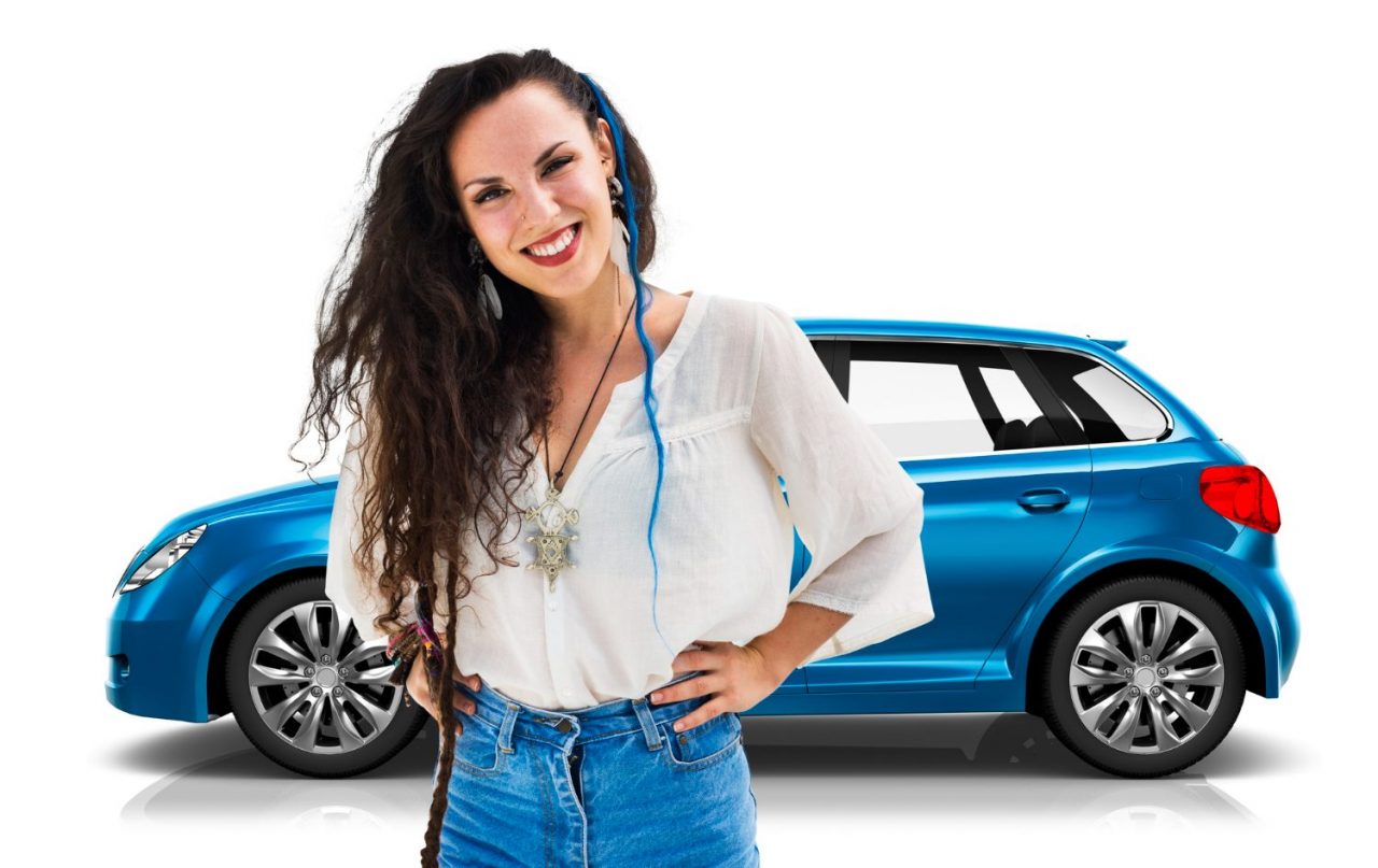 blue car